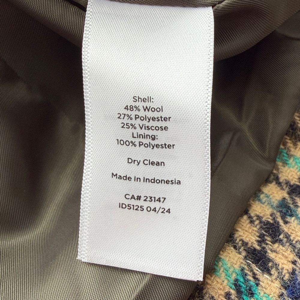 Talbots Blazer Shetland Houndstooth Wool Blend Tweed Two Button Crest career 12P - Picture 6 of 8